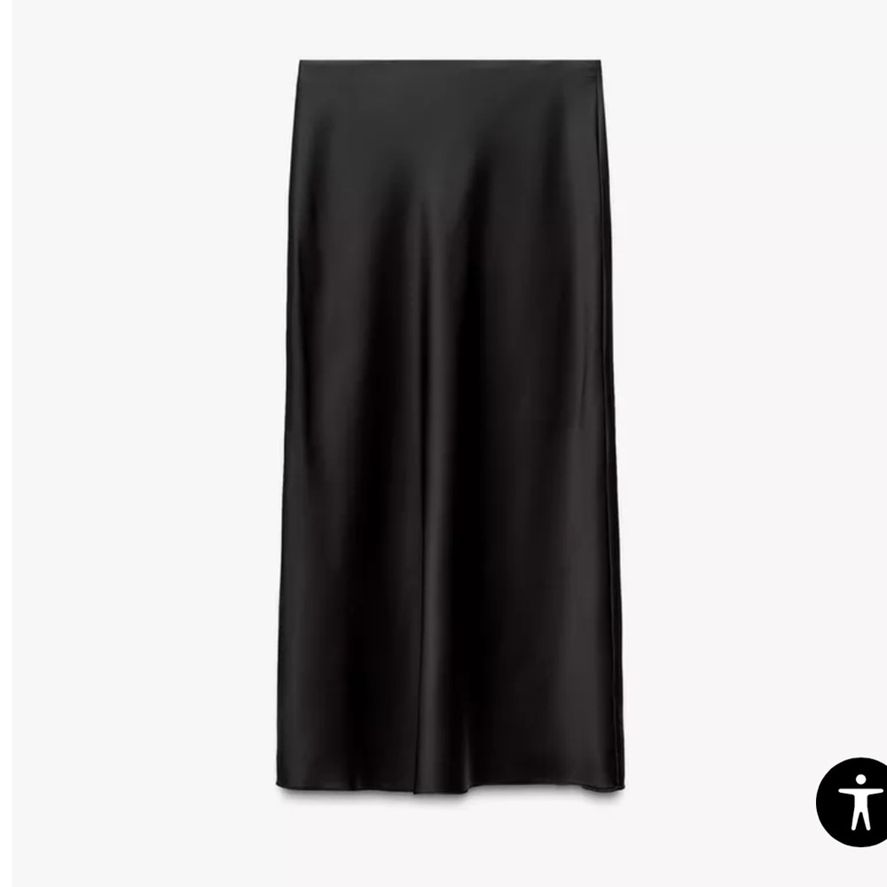 Zara Satin Effect Midi Skirt